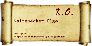 Kaltenecker Olga névjegykártya